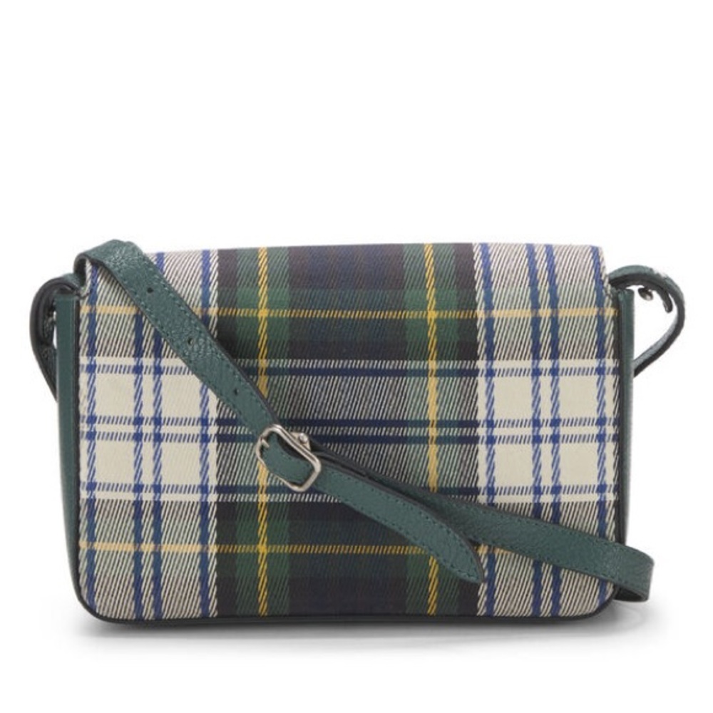 BURBERRY MULTICOLOR TARTAN CANVAS WALLET ON CHAIN